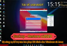 USBBoot_Backup-Restore v2020- Bộ công cụ boot sao lưu phục hồi Windows