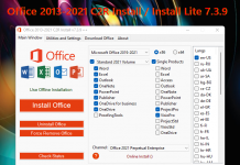Tải về Office 2013-2021 C2R Install / Install Lite 7.3.9